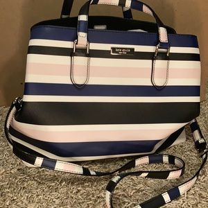 striped kate spade purse